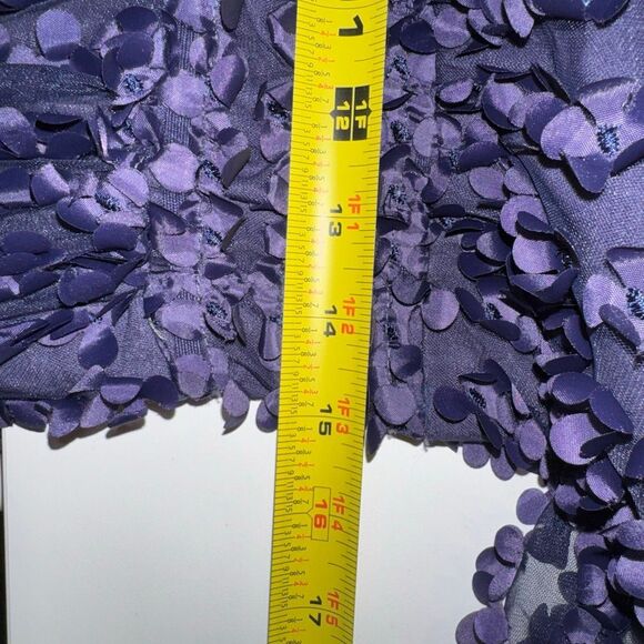 Anthropologie * Somerset Mini Dress Floral Appliqué Navy Blue Textured Mini Dres - Picture 10 of 11